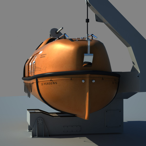 3d lifeboat davit model - Davit Lifeboat by Ebal Studios