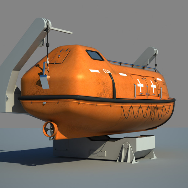 3d lifeboat davit model - Davit Lifeboat by Ebal Studios
