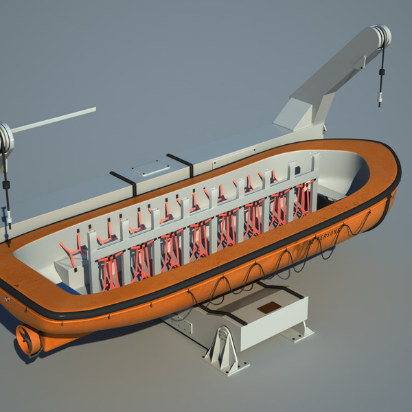 3d lifeboat davit model - Davit Lifeboat by Ebal Studios