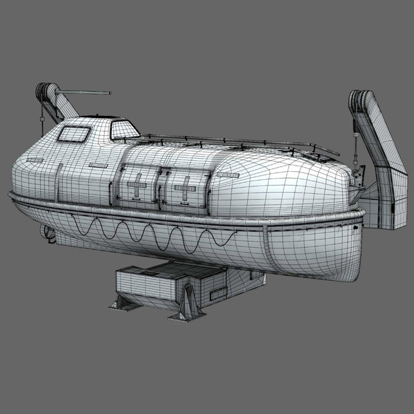 3d lifeboat davit model - Davit Lifeboat by Ebal Studios