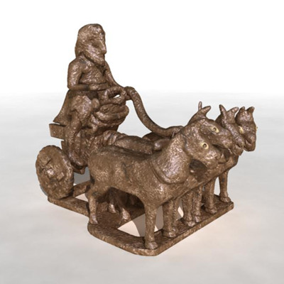 babylonian chariot 3d obj - Babylonian chariot statue by iaio82