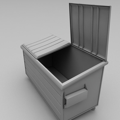 modeled polygons 3d max - Dumpster for street 02 by HaNky154