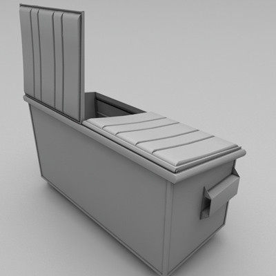 modeled polygons 3d max - Dumpster for street 02 by HaNky154