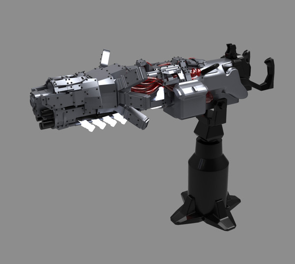 3d gun turret model - Turret Gun by dentonvanzan