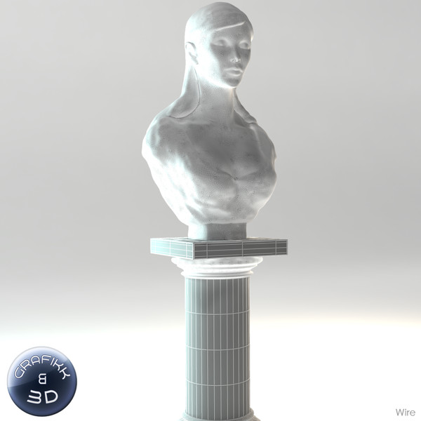 marble sculpture 3d model - Female Marble Bust... by PolyTron