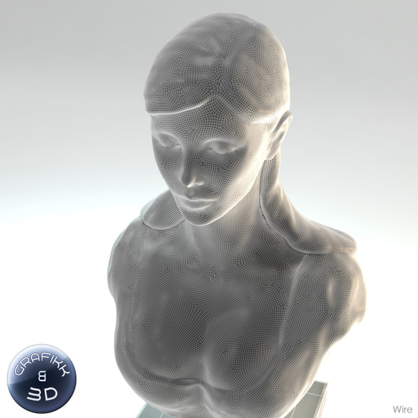 marble sculpture 3d model - Female Marble Bust... by PolyTron