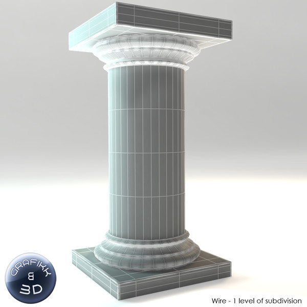 3d model marble column - Marble Column by PolyTron