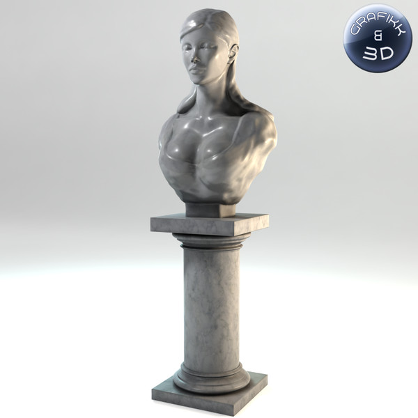 marble sculpture 3d model - Female Marble Bust... by PolyTron