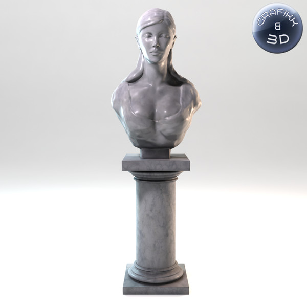 marble sculpture 3d model - Female Marble Bust... by PolyTron