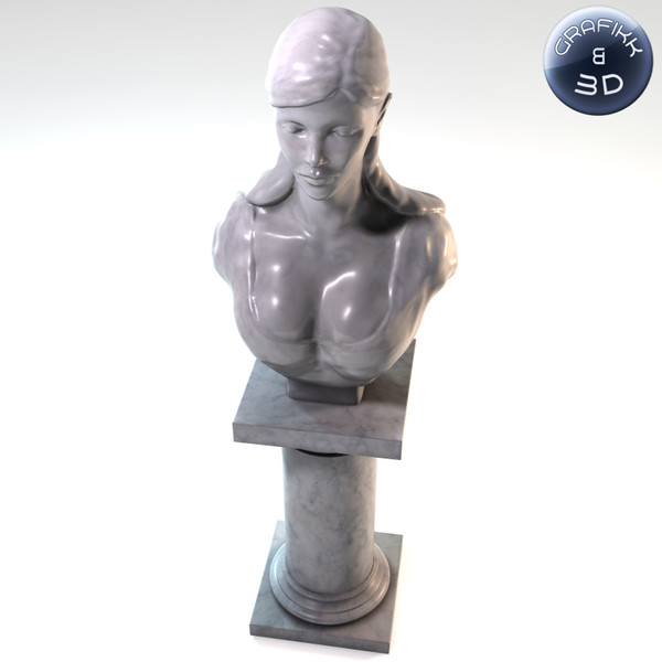 marble sculpture 3d model - Female Marble Bust... by PolyTron