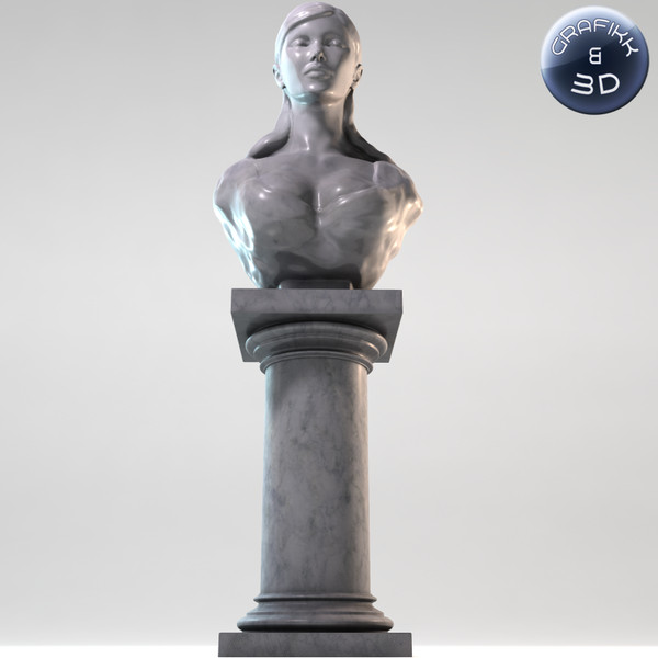 marble sculpture 3d model - Female Marble Bust... by PolyTron