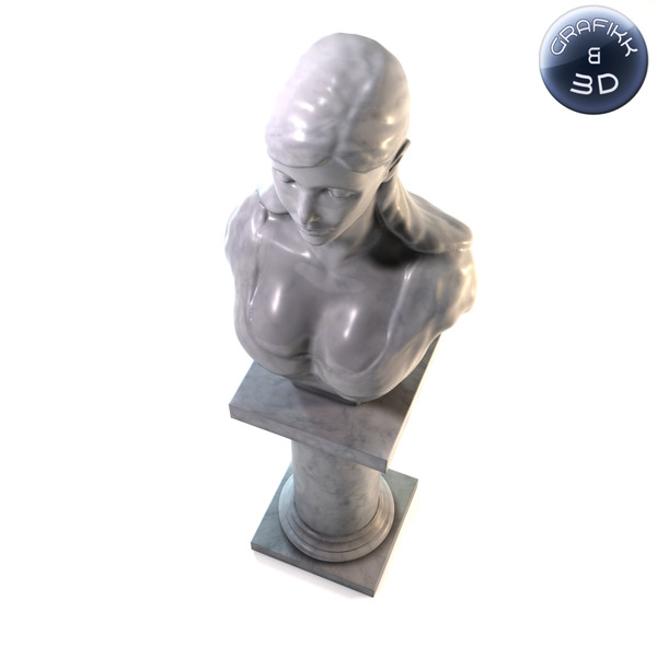 marble sculpture 3d model - Female Marble Bust... by PolyTron