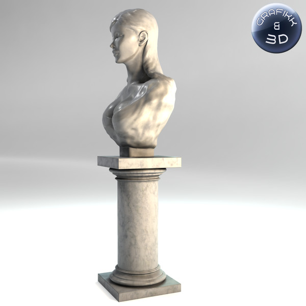 marble sculpture 3d model - Female Marble Bust... by PolyTron