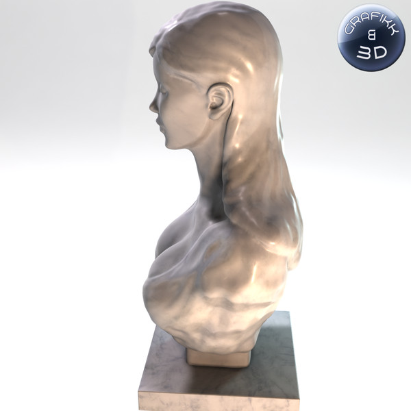 marble sculpture 3d model - Female Marble Bust... by PolyTron
