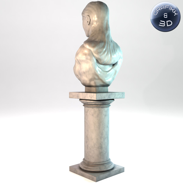 marble sculpture 3d model - Female Marble Bust... by PolyTron