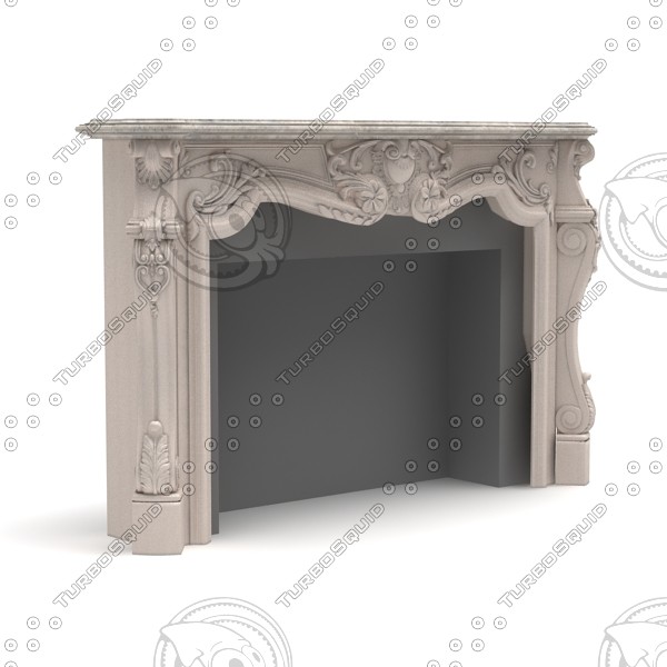 3ds max fireplace modelled 2009 - Marble fireplace by AkSdev
