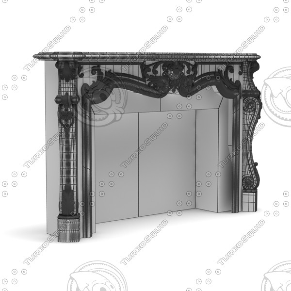3ds max fireplace modelled 2009 - Marble fireplace by AkSdev