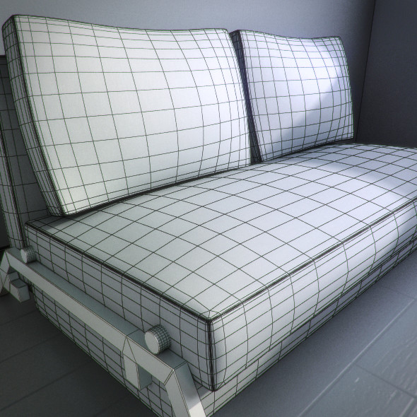 sleek sofabed 3d model - Sleek sofabed by RTEwork