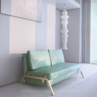 sleek sofabed 3d model - Sleek sofabed by RTEwork