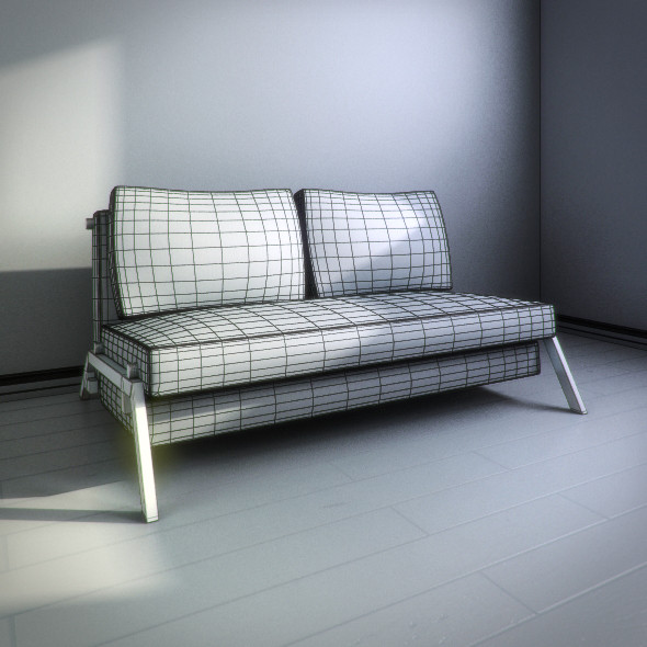 sleek sofabed 3d model - Sleek sofabed by RTEwork