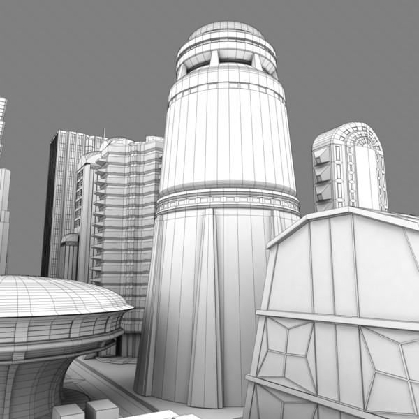 lwo futuristic cityscape - Futuristic City... by AhearnART
