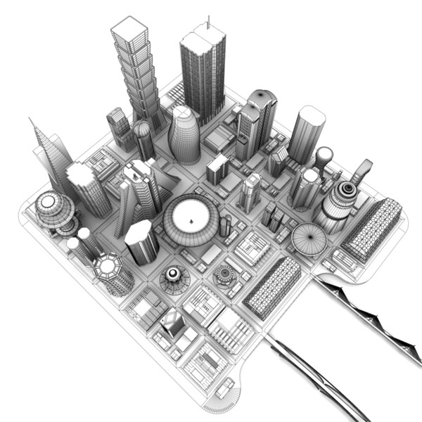 lwo futuristic cityscape - Futuristic City... by AhearnART