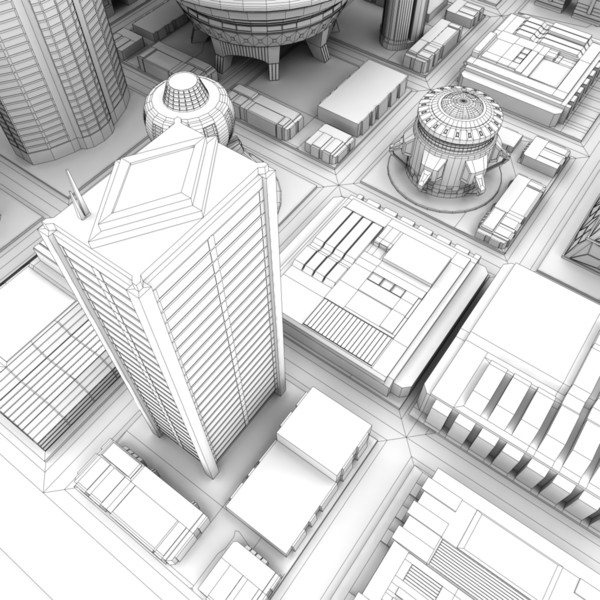 lwo futuristic cityscape - Futuristic City... by AhearnART