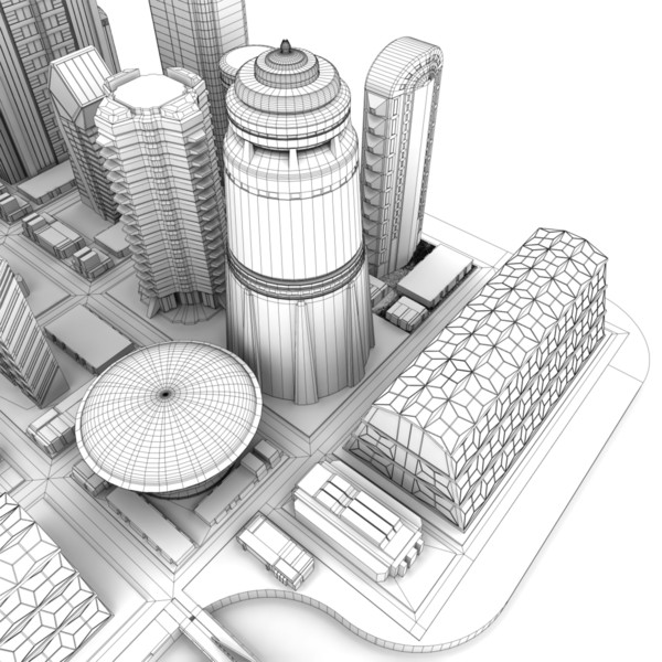 lwo futuristic cityscape - Futuristic City... by AhearnART