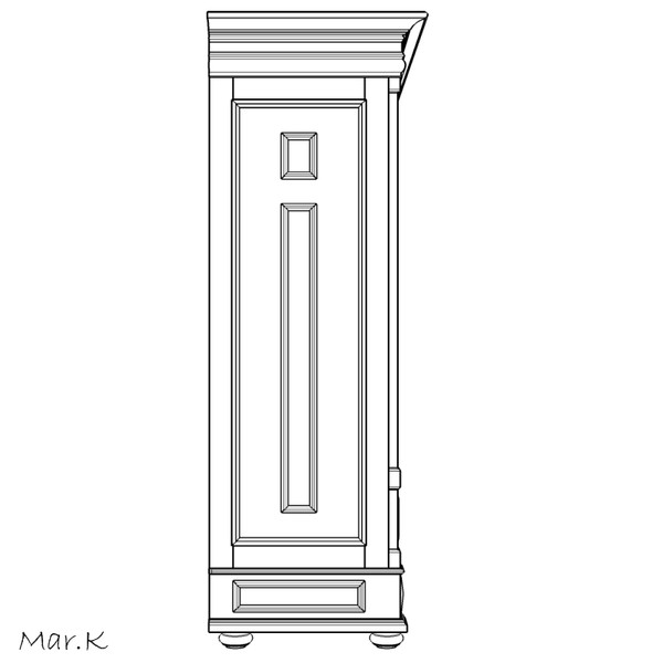 3d wardrobe antique model - Wardrobe Antique by Mar.K