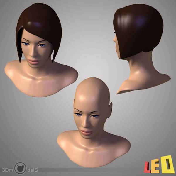 female head anatomy eye 3d obj - Female Head Anatomy by leo3Dmodels
