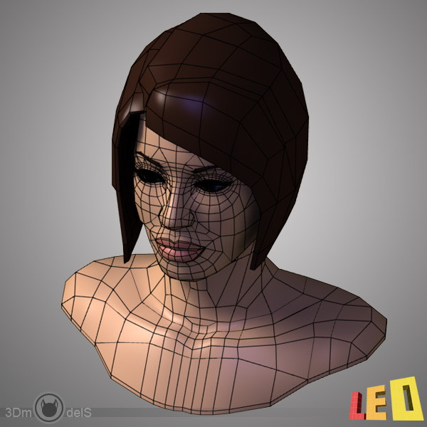 female head anatomy eye 3d obj - Female Head Anatomy by leo3Dmodels