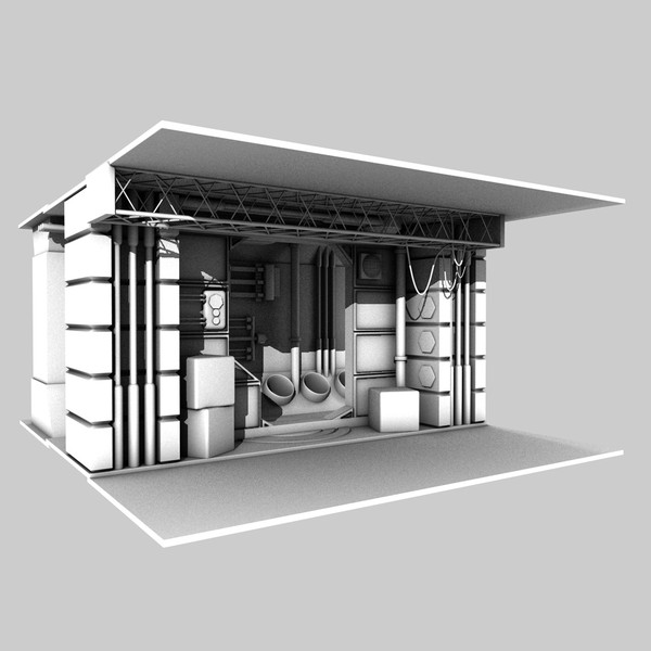 c4d sci-fi environment corridor - Sci-Fi Room by KeremGogus