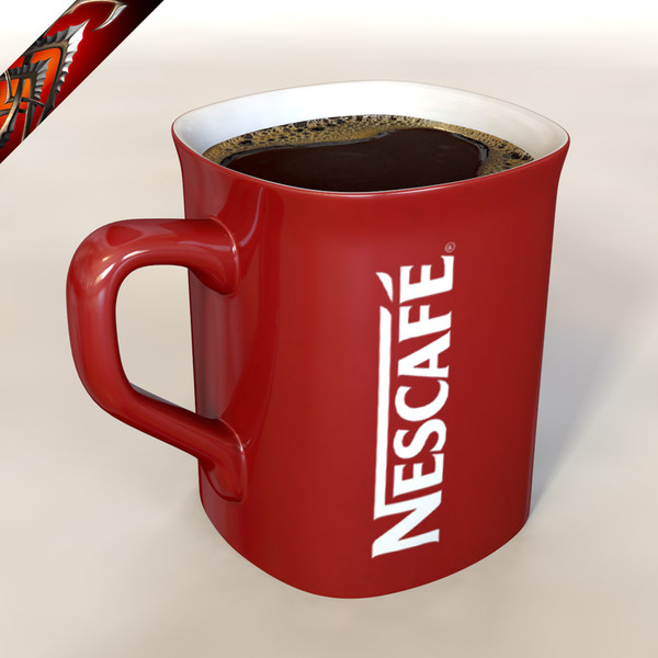 ceramic nescafe coffee mug 3d x - Ceramic Nescafe Coffee Mug Cup by CG ARTStudio