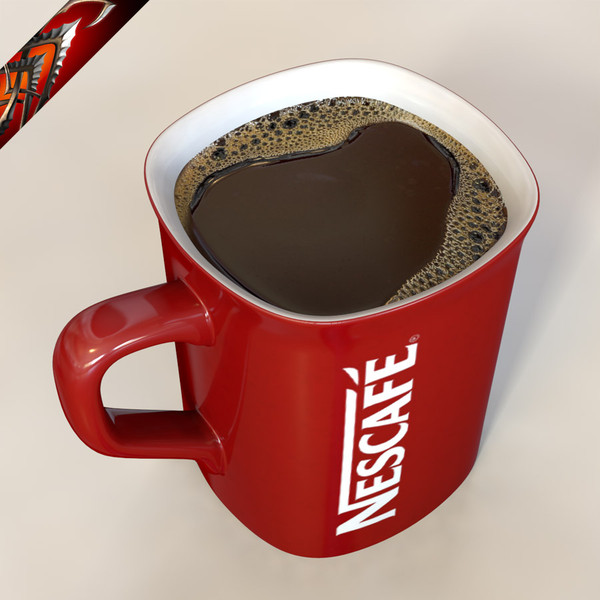 ceramic nescafe coffee mug 3d x - Ceramic Nescafe Coffee Mug Cup by CG ARTStudio