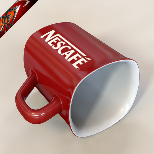 ceramic nescafe coffee mug 3d x - Ceramic Nescafe Coffee Mug Cup by CG ARTStudio