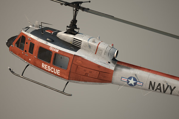 uh-1h navy 3d lwo - uh-1h us navy by OODINDD