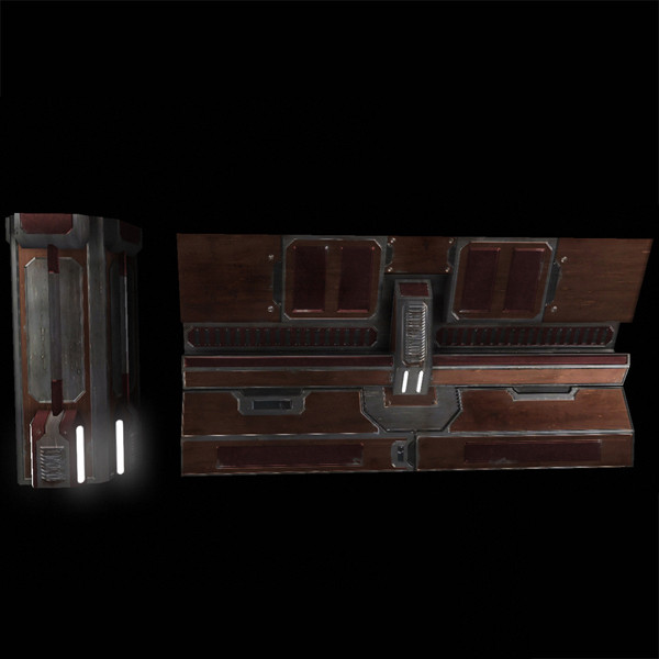 3d wall module set udk - UDK Sci-fi Wall Module Set by Arc24