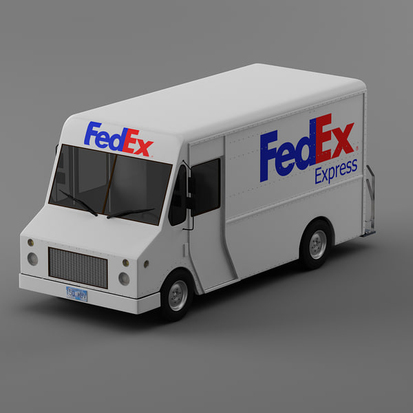 courier delivery truck morgan 3d model - FEDEX Courier truck Morgan Olson van by Leeift