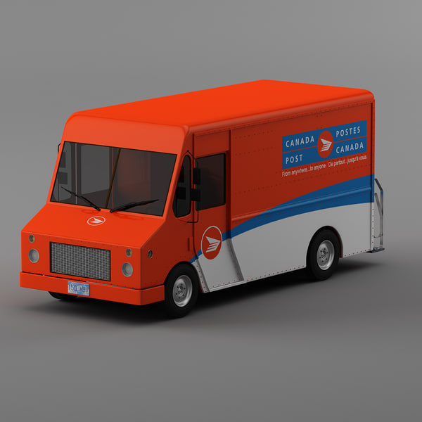3d model courier delivery truck canada - Canada post Courier truck Morgan Olson van by Leeift
