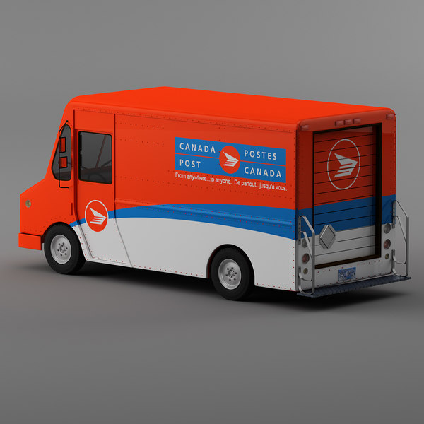 3d model courier delivery truck canada - Canada post Courier truck Morgan Olson van by Leeift