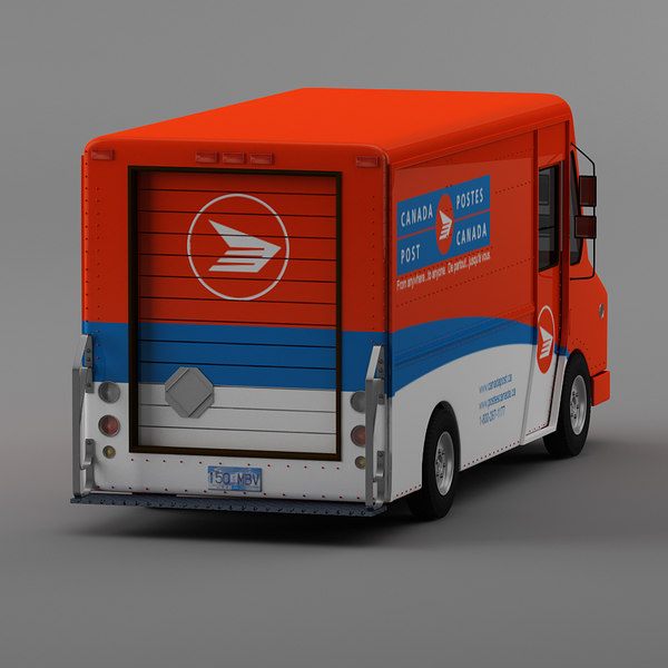 3d model courier delivery truck canada - Canada post Courier truck Morgan Olson van by Leeift