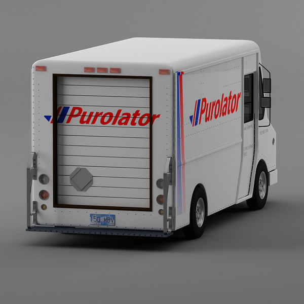 courier delivery truck purolator 3d model - Purolator Courier truck Morgan Olson van... by Leeift