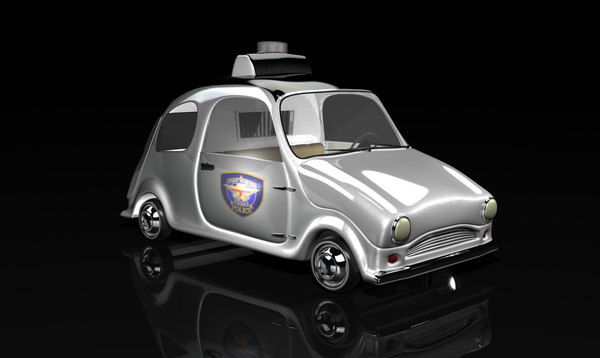 concept cartoon police car 3d obj - Cartoon Police Car by Saumik Banerjee