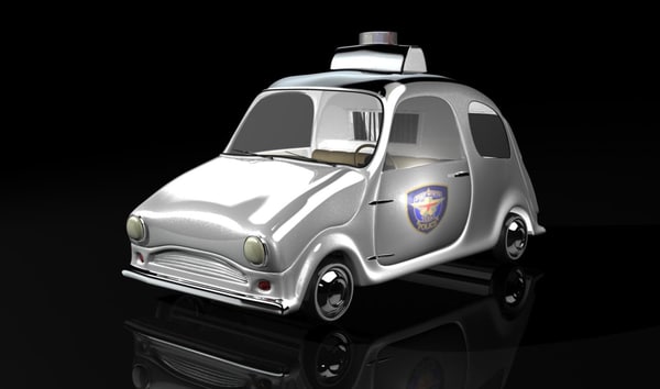 concept cartoon police car 3d obj - Cartoon Police Car by Saumik Banerjee