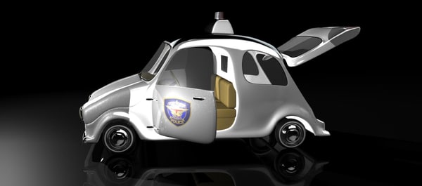 concept cartoon police car 3d obj - Cartoon Police Car by Saumik Banerjee