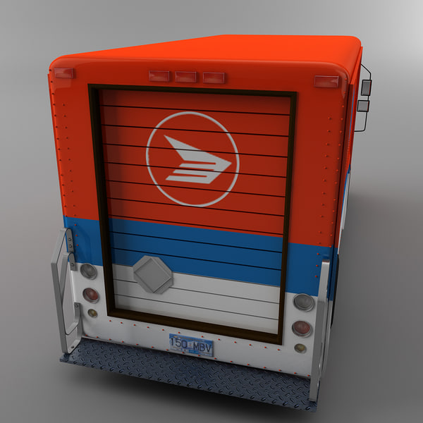 3d model courier delivery truck canada - Canada post Courier truck Morgan Olson van by Leeift