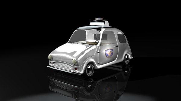 concept cartoon police car 3d obj - Cartoon Police Car by Saumik Banerjee