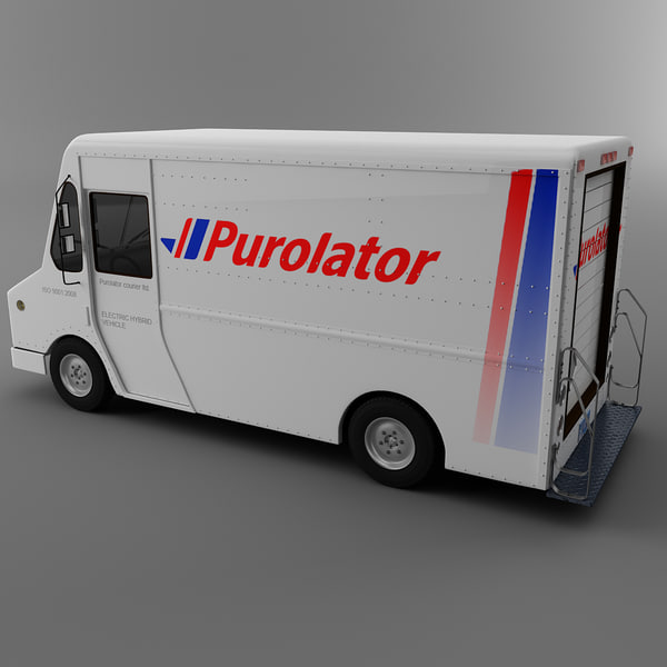 courier delivery truck purolator 3d model - Purolator Courier truck Morgan Olson van... by Leeift