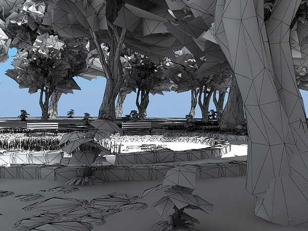 3d model park plants benches - Park by fabelar
