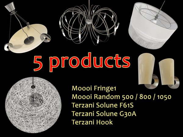 6 lights 3d dwg - 5 light fixture Collection by 3DmakeWork